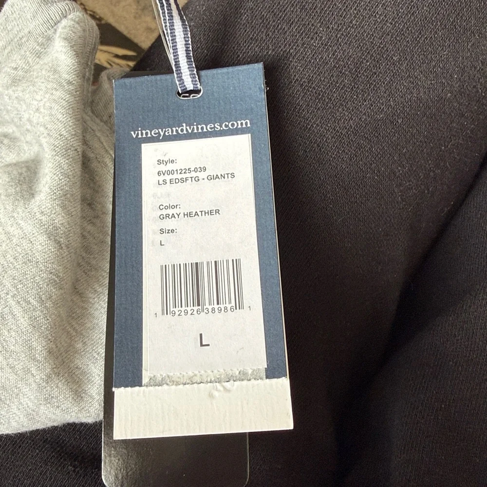 Vineyard Vines Light Gray Long Sleeve NY Giants Tee - Picture 4 of 4